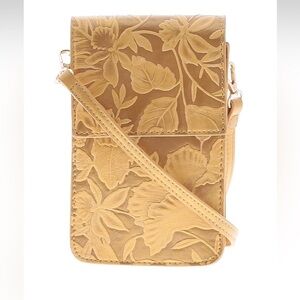 Elegant Floral Embossed Crossbody Bag